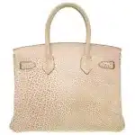 Hermès Rare Collectible Birkin 30 Red Dalmatian Buffel E Engraved Handbag Silver Hardware