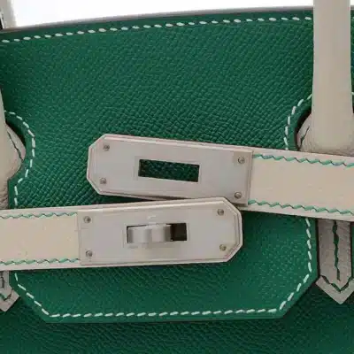 Hermès Rare Collectible Birkin 30 Vert Vertigo Epsom Matte Personal Handbag Silver Hardware