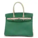 Hermès Rare Collectible Birkin 30 Vert Vertigo Epsom Matte Personal Handbag Silver Hardware