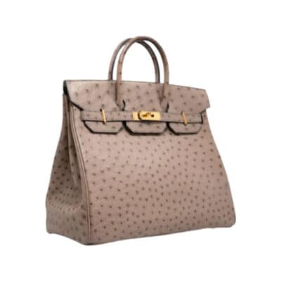 Hermès Rare Collectible Birkin 32 Mousse Ostrich HAC Haut À Courroies Gold Hardware Lushentic inspired bags