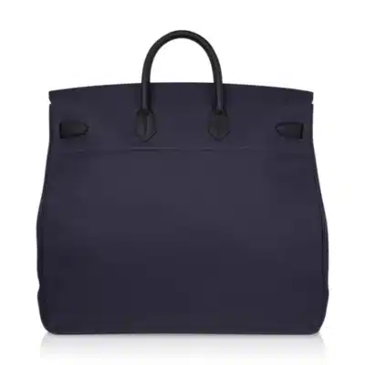 Hermès Rare Collectible Birkin 50 Bi-Color Blue Nuit and Black Togo HAC Palladium Hardware