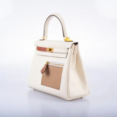 Hermès Rare Collectible Kelly 25 Nata Swift Colormatic Gold Hardware Replica Quality