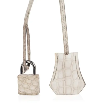 Hermès Rare Collectible Kelly 32 Himalaya Crocodile Palladium Hardware Fake luxury bags for sale