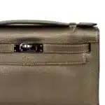 Hermès Rare Collectible Kelly Pochette Metallic Bronze Chevre Palladium Hardware luxury bags