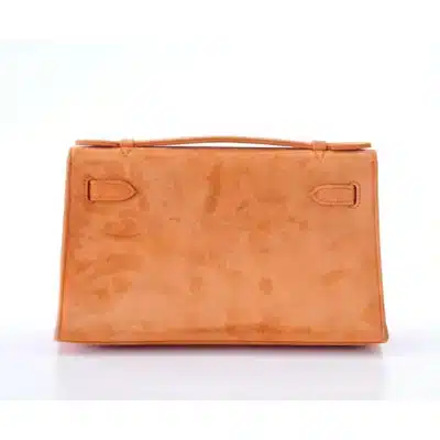 Hermès Rare Collectible Kelly Pochette Orange Doblis Palladium Hardware Luxury bag lookalikes