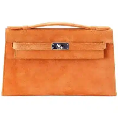 Hermès Rare Collectible Kelly Pochette Orange Doblis Palladium Hardware Luxury bag lookalikes