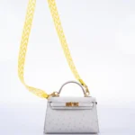 Hermès Rare Collectible Mini Kelly 20 II Sellier Gris Perle Ostrich Gold Hardware Lushentic Grade Bags