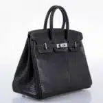 Hermès Vintage 2009 Birkin 25 Black Salvator Lizard With Jacob & Co. Diamond Encrusted 18k White Gold Hardware