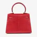 Hermès Vintage Mini Kelly 20 Rouge Vif Niloticus Lizard Gold Hardware