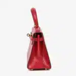 Hermès Vintage Mini Kelly 20 Rouge Vif Niloticus Lizard Gold Hardware