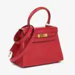 Hermès Vintage Mini Kelly 20 Rouge Vif Niloticus Lizard Gold Hardware