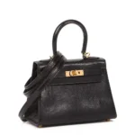 Hermès Vintage Mini Kelly 20 Sellier Black Niloticus Lizard Gold Hardware Replica Designer Bags